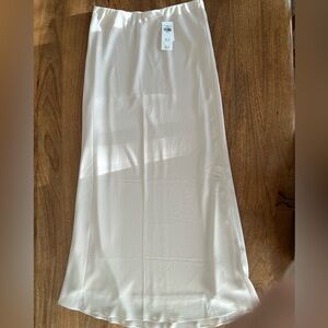 Abercrombie & Fitch Cream Midi Slip Skirt